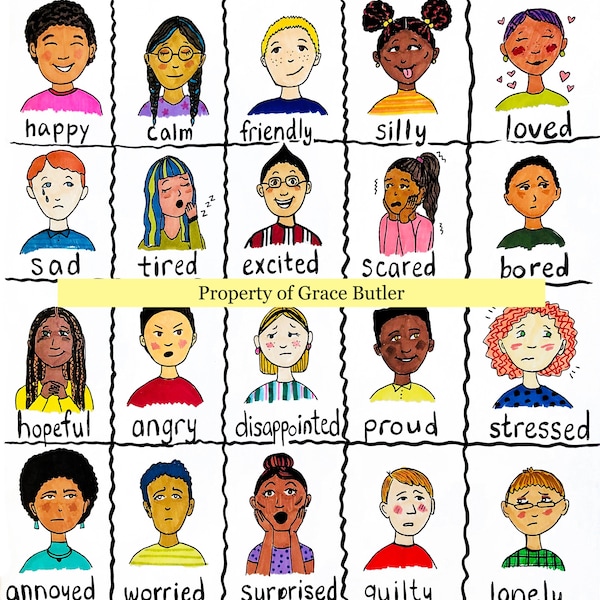Feelings Chart Etsy