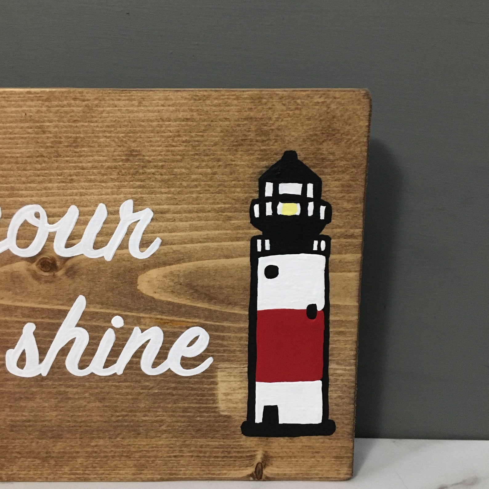 Let Your Light Shine Wood Sign Lighthouse Wall Sign Hand - Etsy