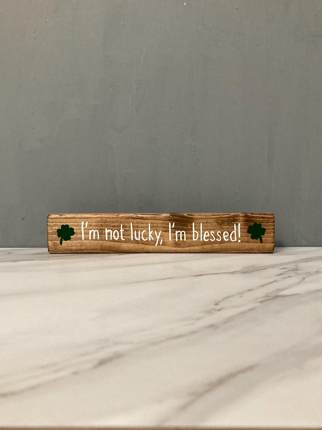I'm Not Lucky, I'm Blessed 8 Inch Hand Painted Skinny Narrow Wooden ...