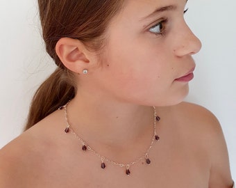 Dainty Crystal Necklace, Handmade Jewellery