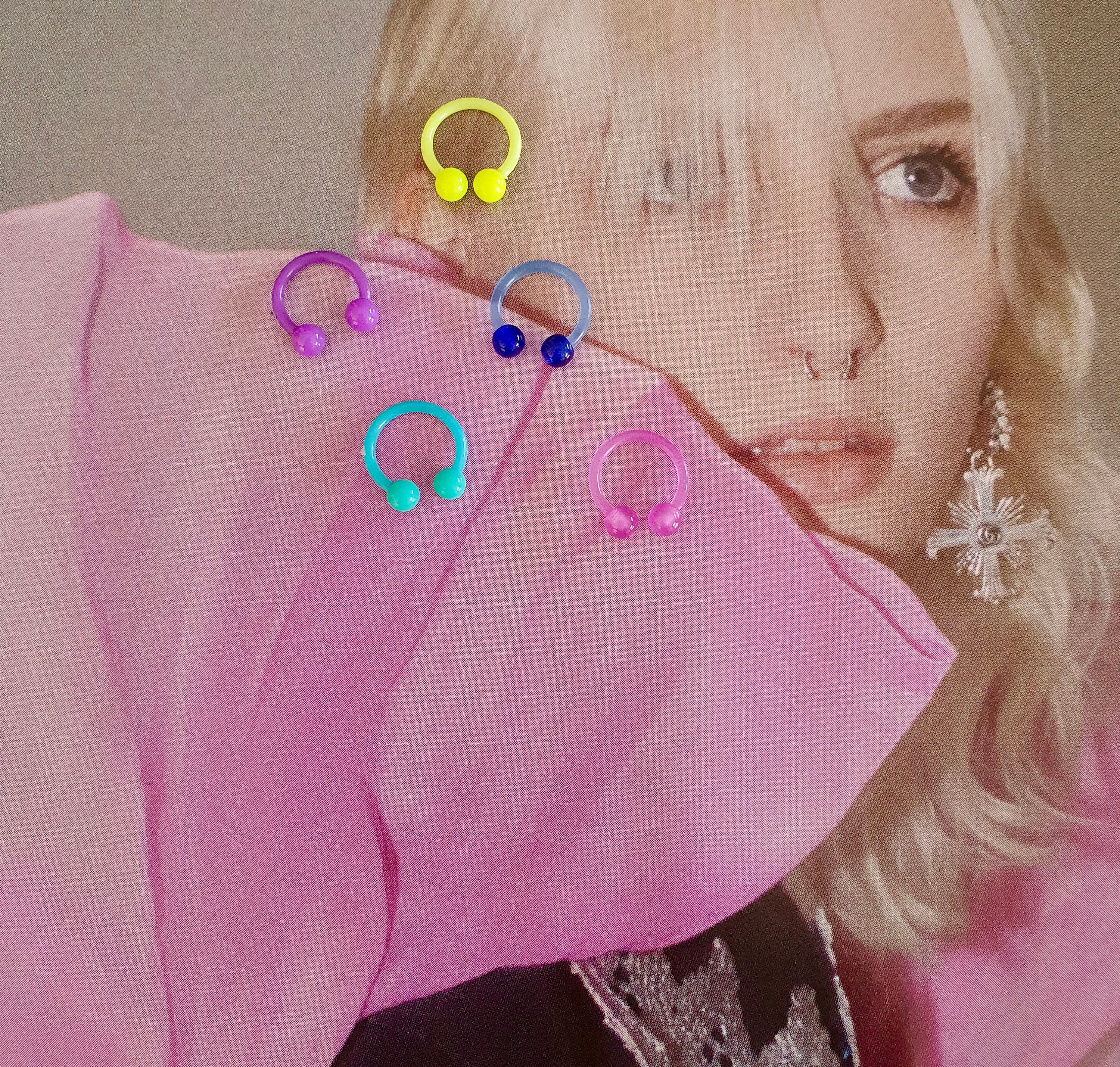Flexible Bioplast Coloured Horseshoe Barbell Piercing Rook Conch
