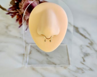 Faux piercing au septum - Bijoux de corps tendance en titane, aucun piercing nécessaire