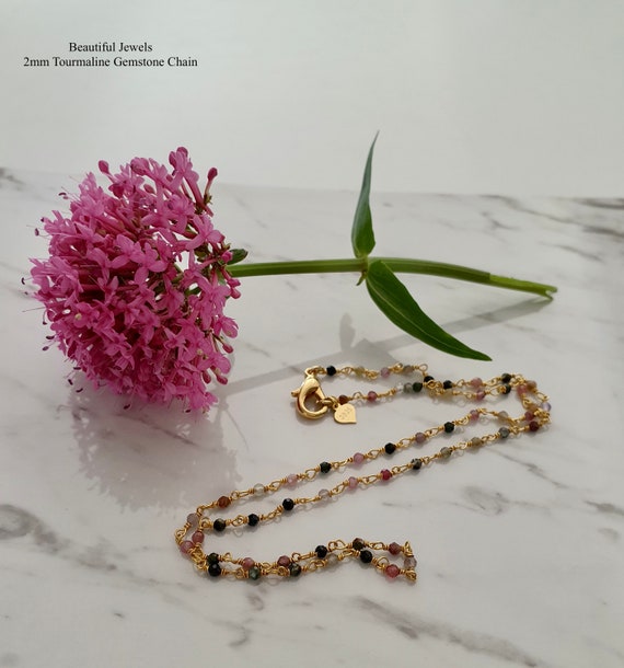 Cascading Birthstone Pendant Necklace with Round Gemstones - Danique Jewelry