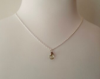 Handcrafted Minimalist Gemstone Drop Necklace