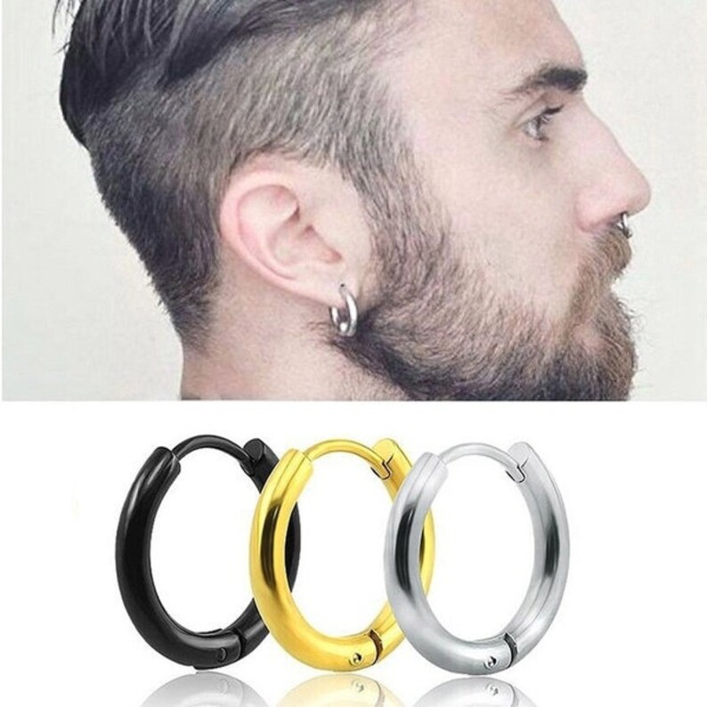 Single 10 Gauge G23 Titanium Hoop Earring Unisex and Etsy Australia