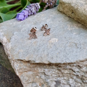 Light, Antique  Rose Gold  Colour Butterfly Stud Earrings