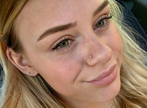 Tiny titanium on sale nose stud