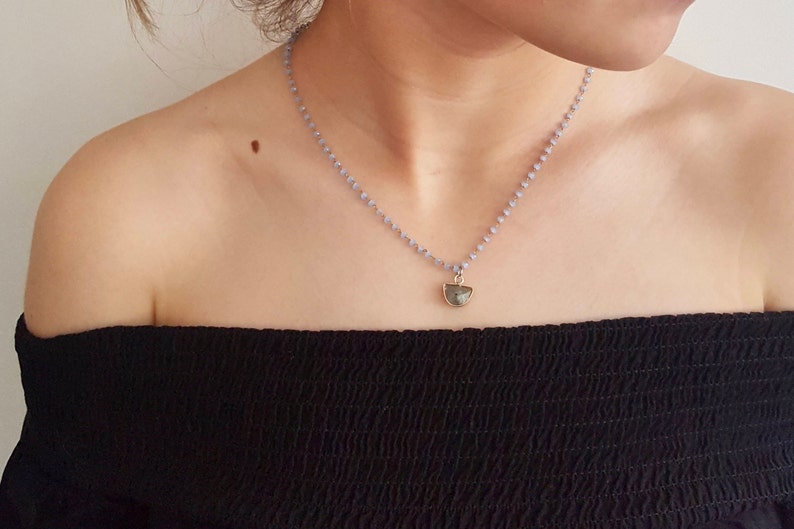 Raw Natural Quartz Bead Necklace