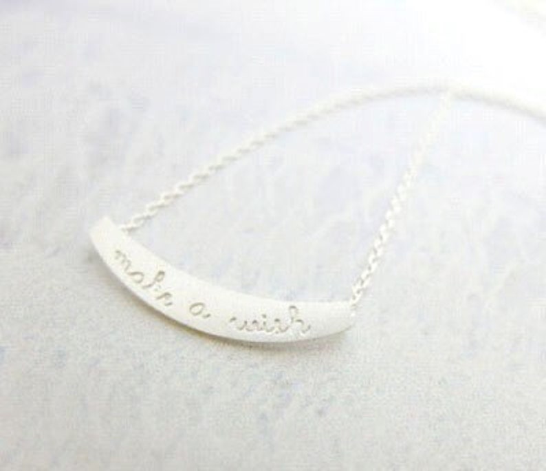 Make A Wish Curved Bar Necklace
