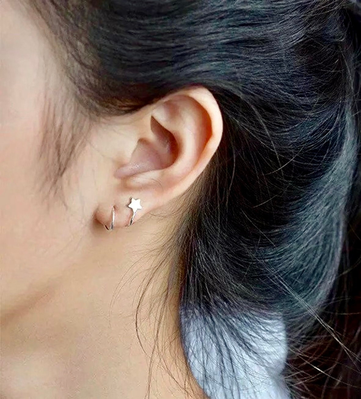 Double Spiral Barbell Earrings Twister Ball Piercing Helix Steel Earring  Jewelry