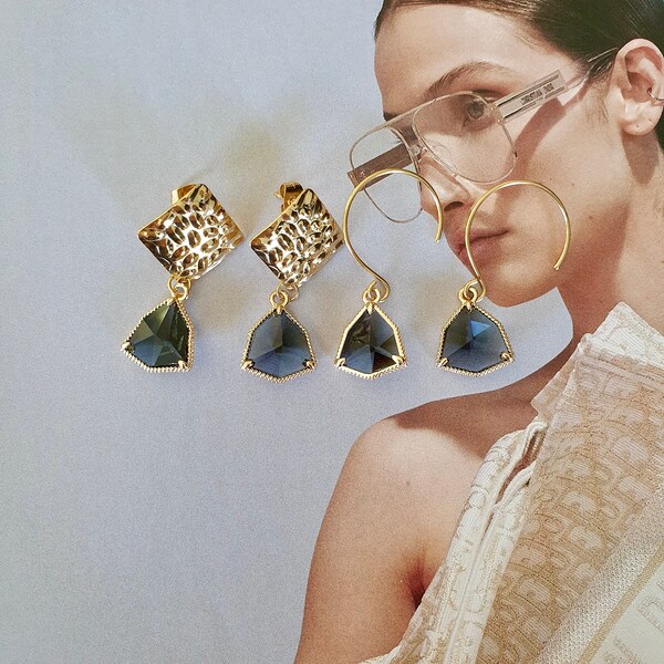 Ai Indigo x Silver Earrings
