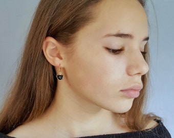 Raw Stone Drop Earrings, Birthstone Jewellery