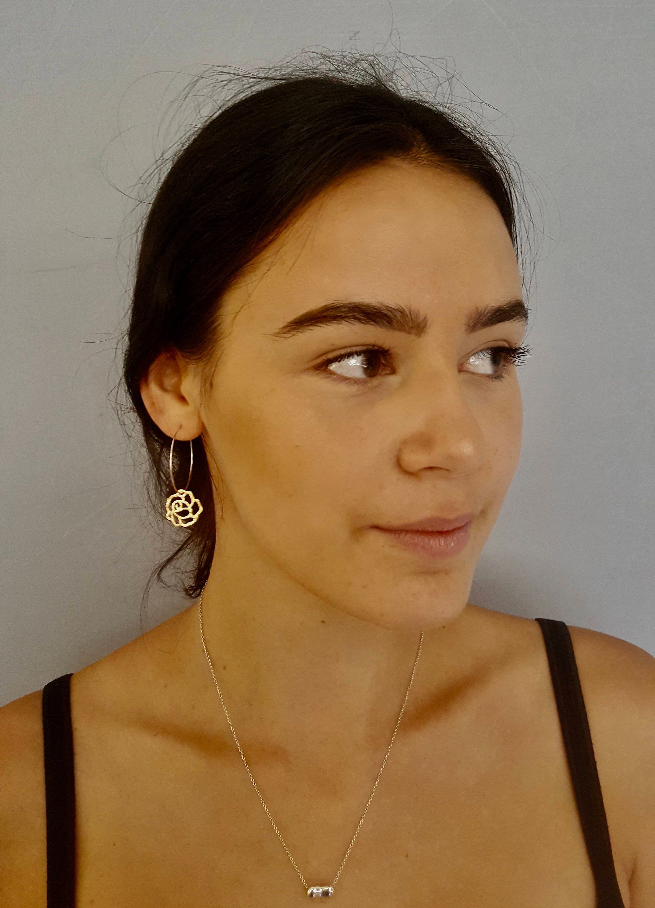 Hammered Hoop Earring - Handmade Jewelry By Camellia Design
