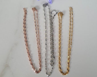 Delicate And Dainty Sparkle Chain, In Gold, Silver And Rose Gold, Hypoallergenic