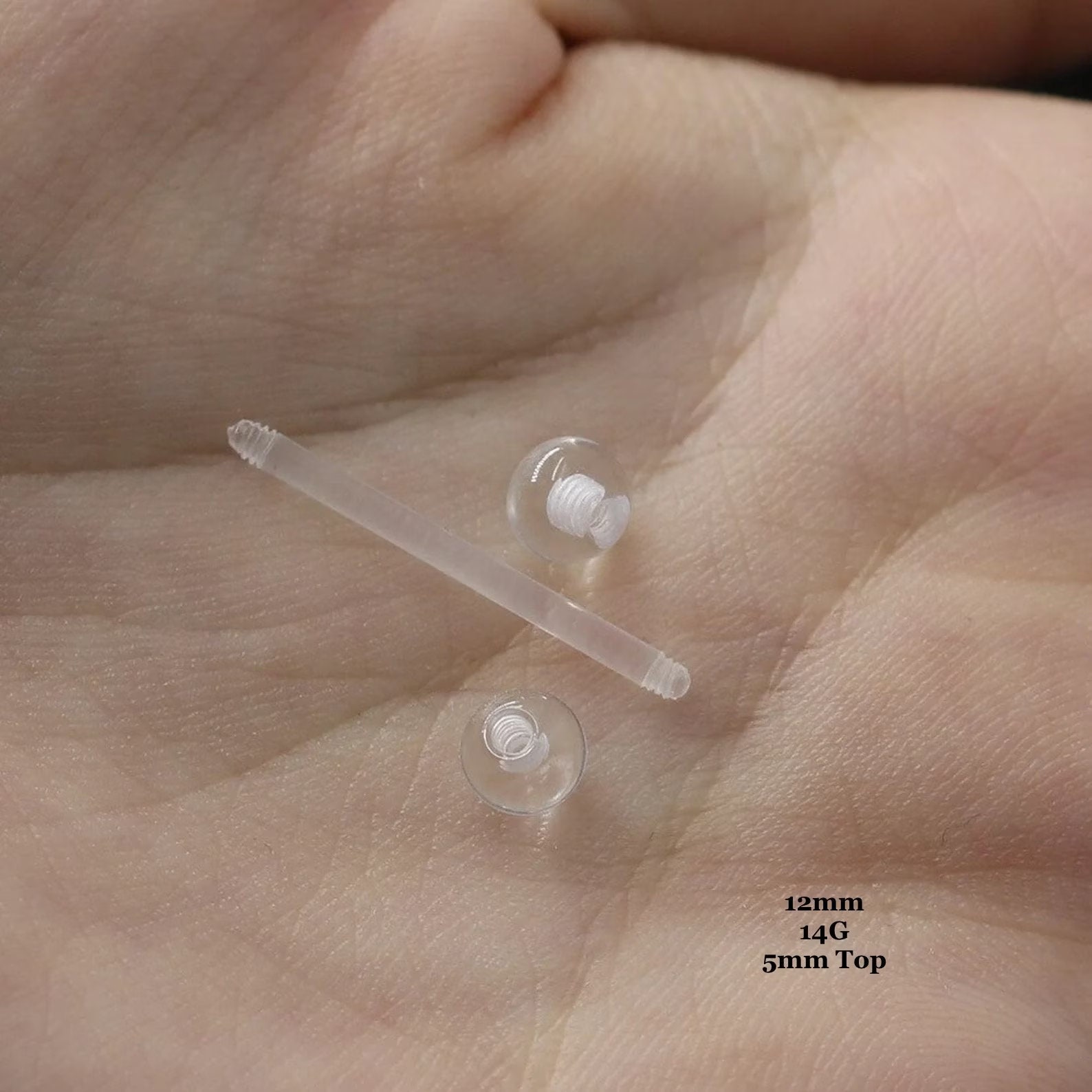 PiercingArt 24Pcs Plastic Earrings For Sensitive Ears Silicone Medical  Clear Tragus Cartilage Daith Studs Retainers 16G