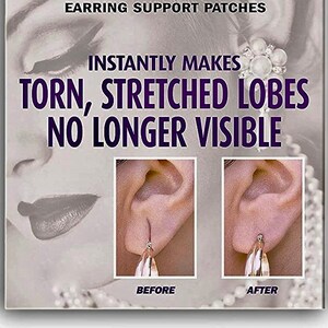 Relief For Damaged, Stretched Earlobes, Help For Heavy Earrings, 5 Pairs image 10