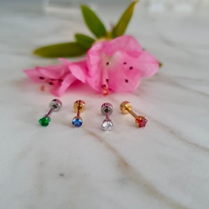 Sparkly, Mini Titanium 3mm Screw Back Studs In Multiple Colours, Claw Set