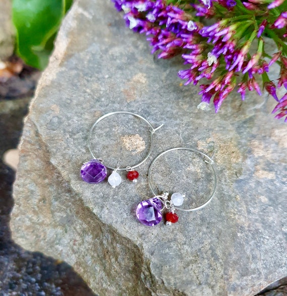 Gemstone cluster best sale earrings