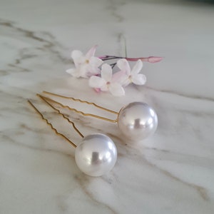 Pearl Bridal Hair Pins In Different Sizes For Brides, Silver Or Gold Wedding Accessories