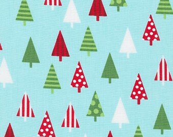 Christmas Fabric - Jingle 4 - Aqua door Robert Kaufman Cotton Quilting Fabric per meter (1.1 yard)
