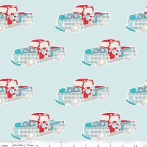 Spice Truck Blue, Cotton Quilting Fabric be meter (1.1 yard), Riley Blake Design,
