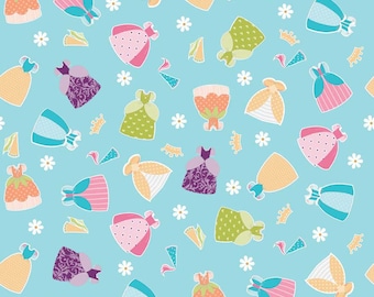 Sandra Workman - Dream And A Wish - Dream Dresses Blue By Riley Blake Designs Cotton Quilting Fabric by meter (1.1 yard)