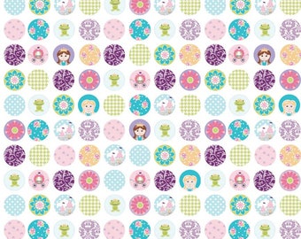 Sandra Workman - Dream And A Wish - Dream Dots White Van Riley Blake Designs Cotton Quilting Fabric by meter (1.1 yard)