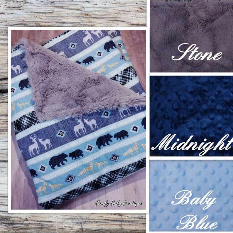 Baby Blanket Quilt Minky 2 layers 34x28 inches Receiving,Crib Stroller