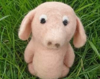 Felted pig from wool.