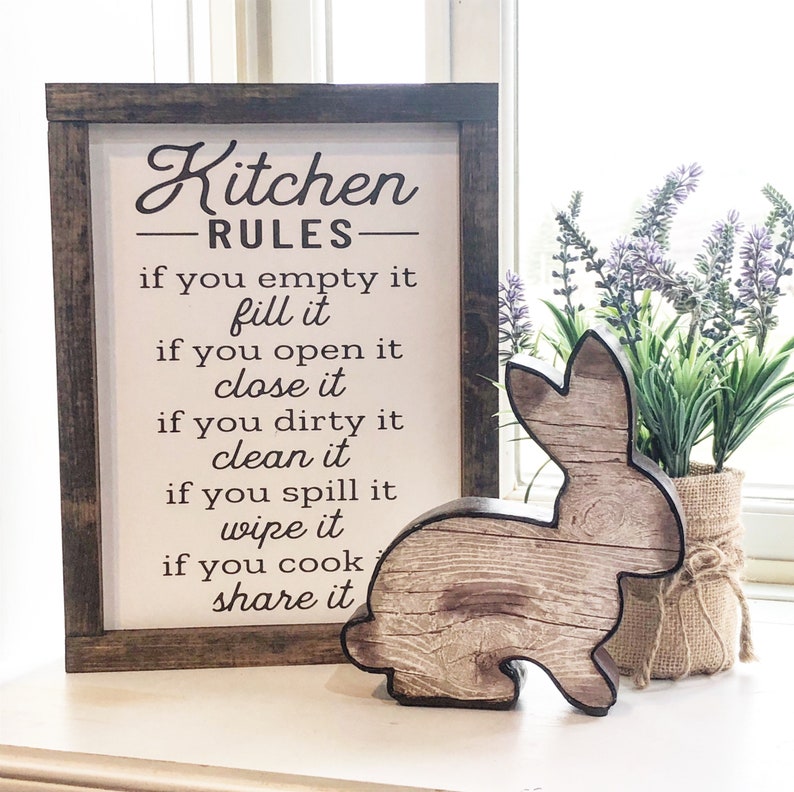 Kitchen Rules Sign Kitchen Sign Gallery Wall Decor Etsy