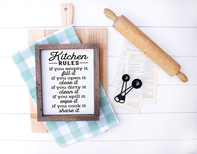 Kitchen Rules Sign Kitchen Sign Gallery Wall Decor Etsy
