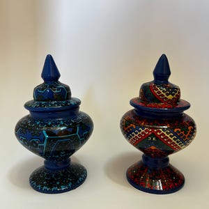 Pair of vintage ceramic Turkish jars