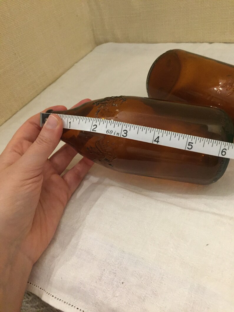 Two Vintage Anheuser Busch Beer Bottles with Embossed Eagle Etsy