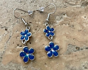 Forget Me Not Dangle Earrings: Blue Flower Jewelry