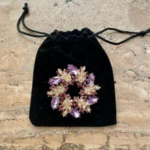 Purple Crystal Brooch, Large Winter Brooch for Women, Gift Wrapped Jewellery for her