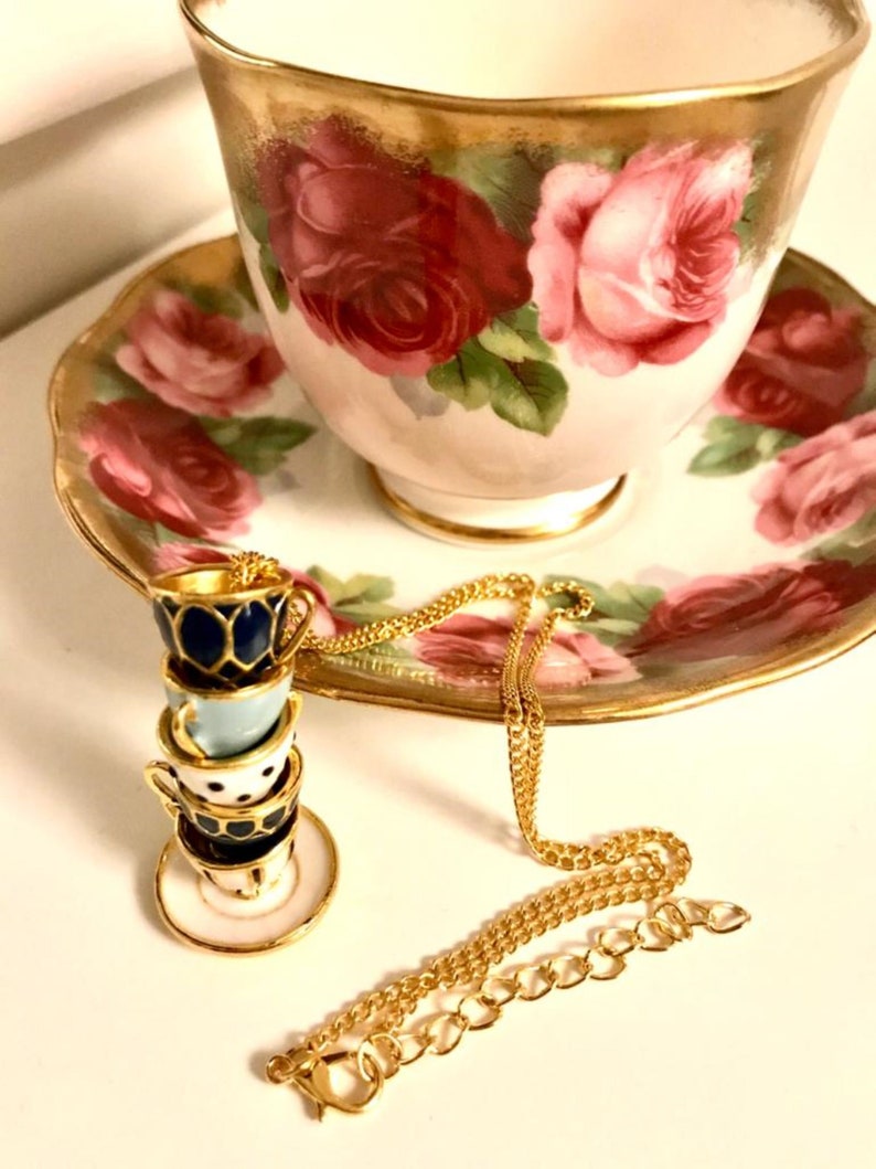 Teacup Necklace Tea Lover Gift Vintage Tea Cup Necklace and Etsy UK