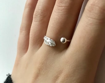 Silver Feather Ring, Angel Jewellery for Her, Gift Wrapped