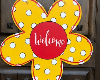 Flower Door Hanger, summer door hanger, summer wreath, spring door hanger, spring wreath, front door decor