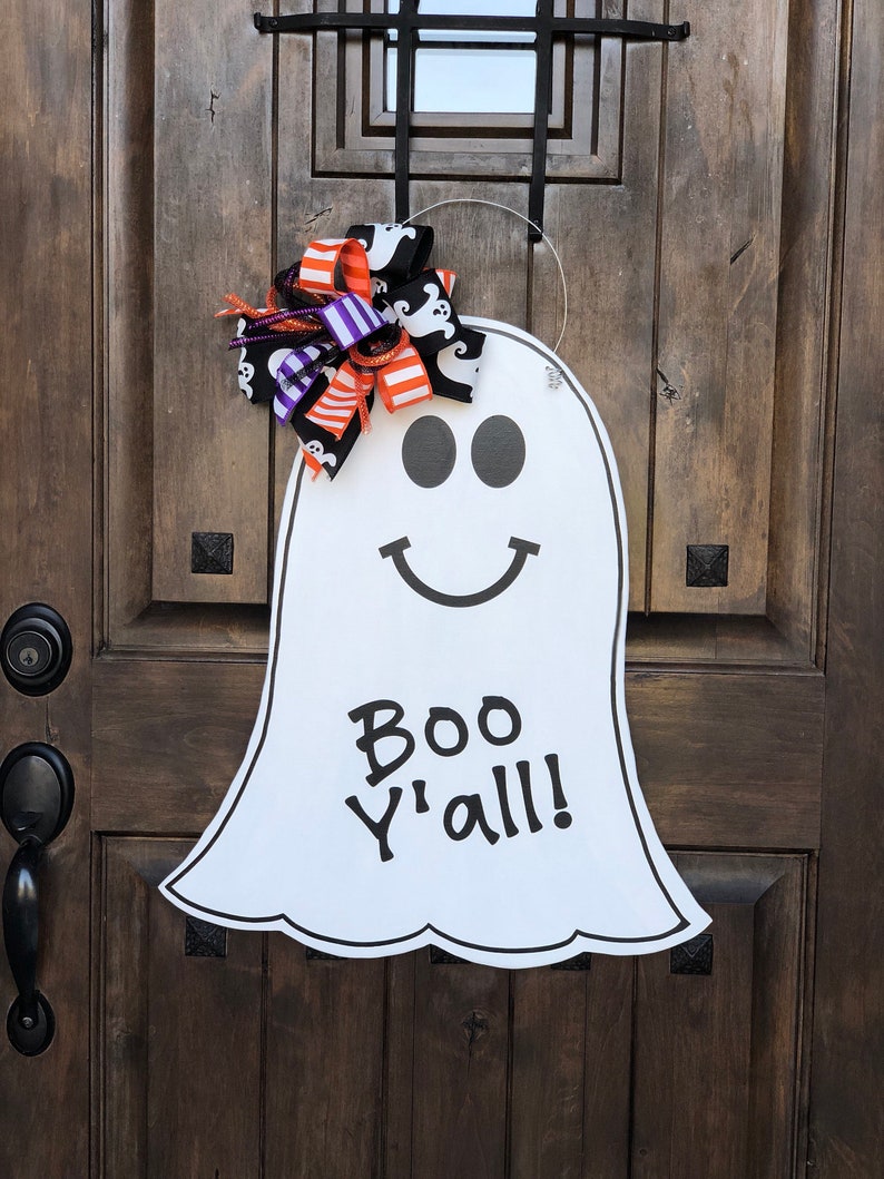 Halloween Door Hanger Ghost Door Hanger Halloween Wreath Etsy