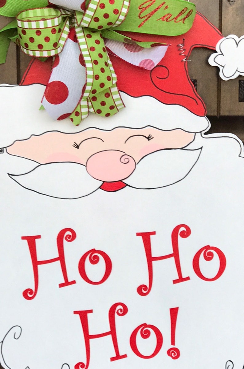 Santa Door Hanger Christmas Door Hanger Whimsy Door Decor Christmas Dec 5 DOLLAR SHIPPING LARGE HoHoHo Y/'all Ships Now Christmas Wreath