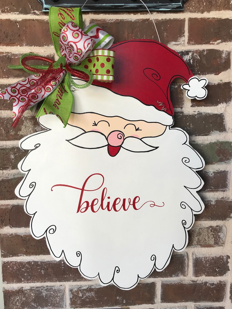 Santa Door Hanger Christmas Door Hanger Whimsy Door Decor Christmas Dec 5 DOLLAR SHIPPING LARGE HoHoHo Y/'all Ships Now Christmas Wreath