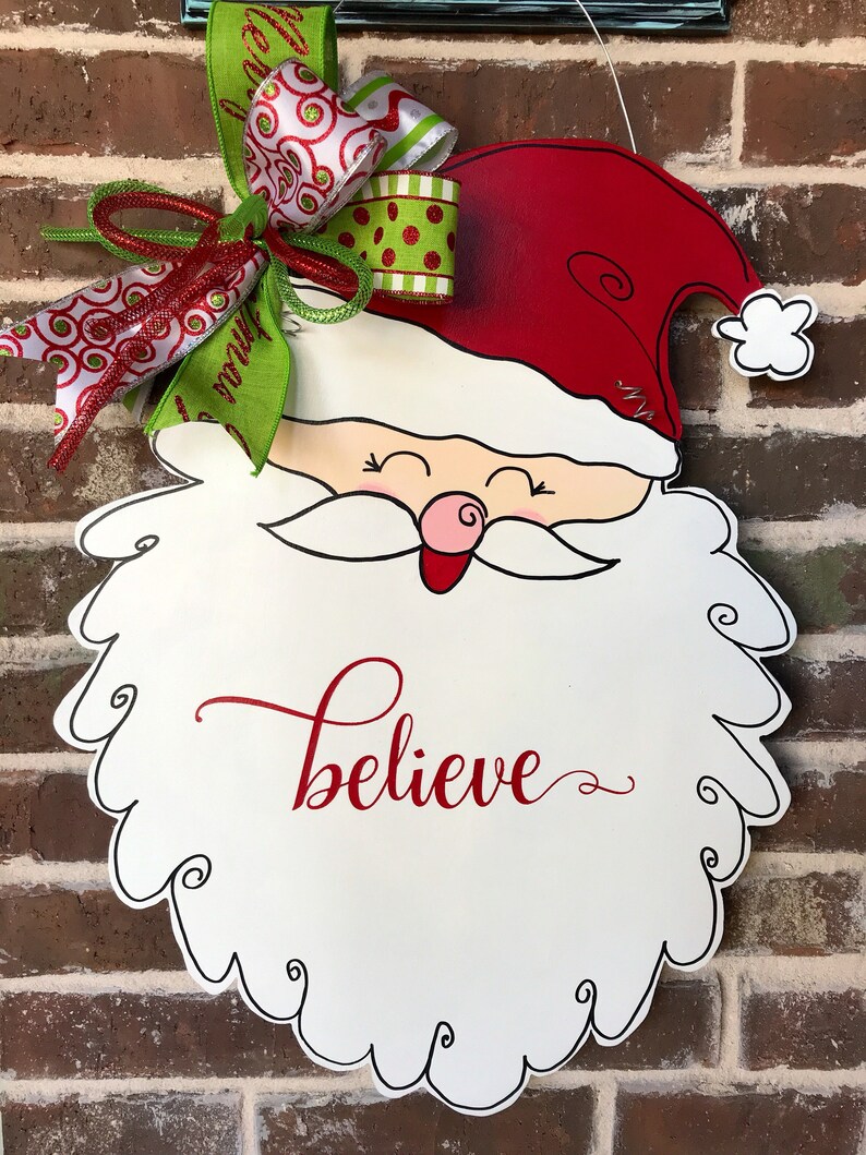 Santa Door Hanger Christmas Door Hanger Whimsy Door Decor Christmas Dec 5 DOLLAR SHIPPING LARGE HoHoHo Y/'all Ships Now Christmas Wreath