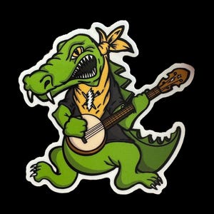 STICKER ~ Jerry Garcia Alligator Bluegrass Banjo