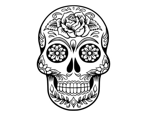 Download Sugar Skull SVG Candy Skull Svg Dxf Sugar Skull Black&White | Etsy