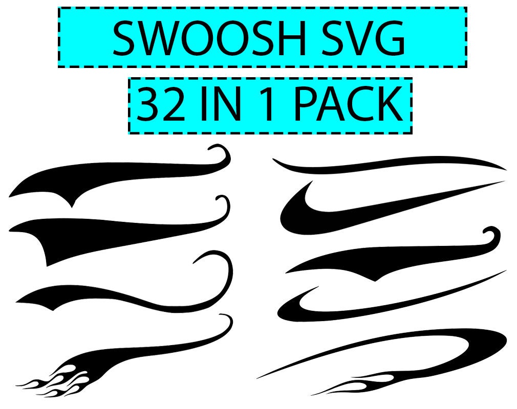 Swoosh SVG, Text Tails set of 32, Vector, Digital Cut File, Font tail, Text...