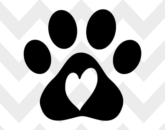 Paw Heart Svg Dog Cat Love Pet Graphics Svg Dxf Eps Etsy
