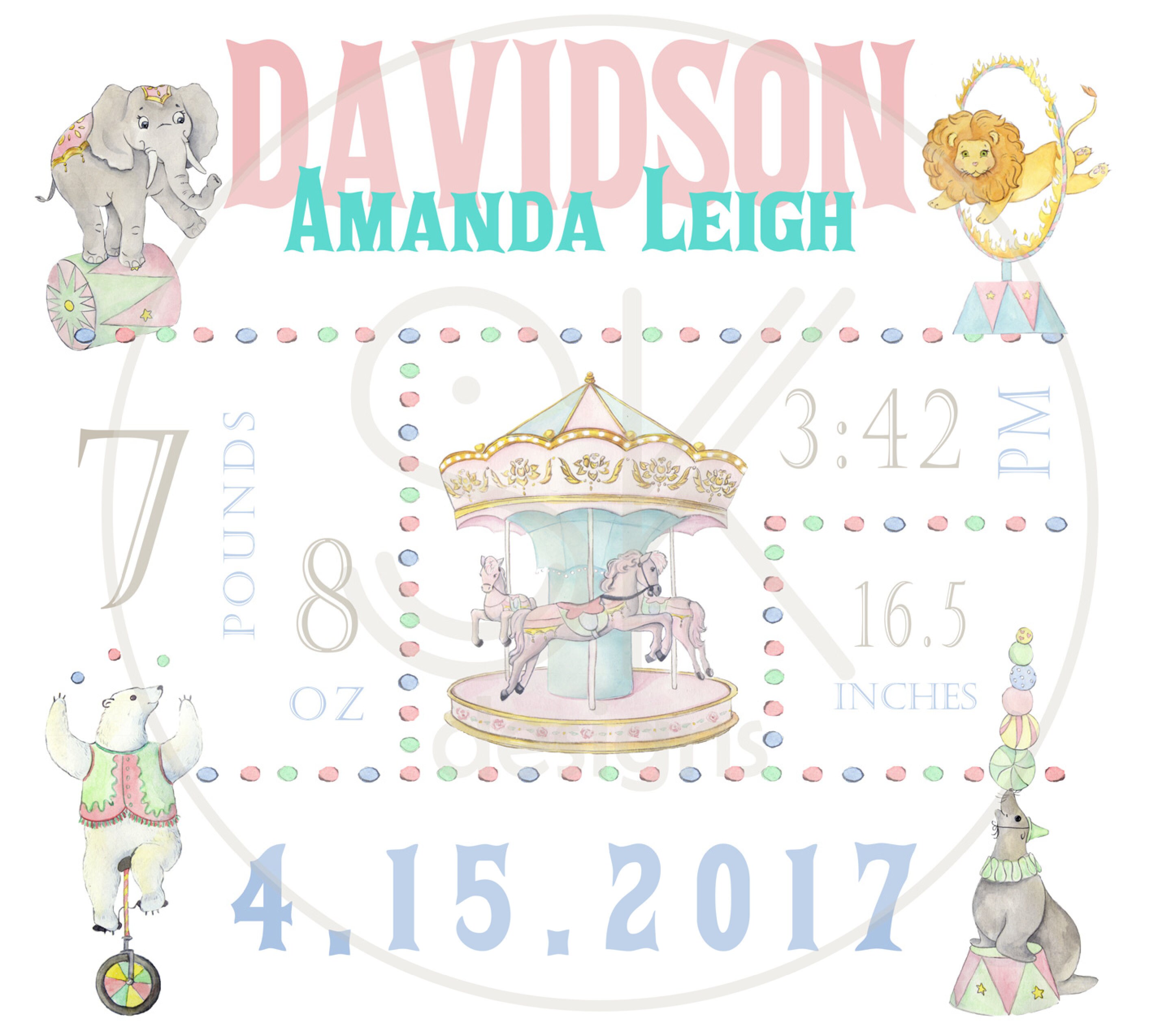 Download CIRCUS BABY Stats Template-Baby Stats-Pillow Template-New | Etsy