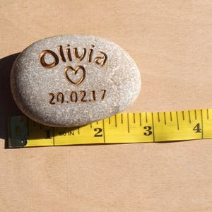 custom name stone engraved stone personalised pebble engraved name rock new baby gift personalised stone naming day gift new baby name rock image 3