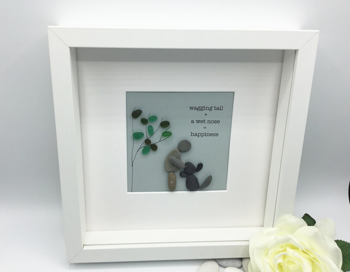Dog Pebble Art Dog Lover Art Dog Gift Pet Loss Art Custom Dog Etsy