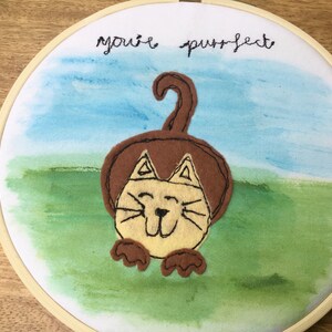 cat mum gift cat lover gift cat owner gift from the cat hoop art cat and mum cat wall art UK cat gift for women cat embroidery
